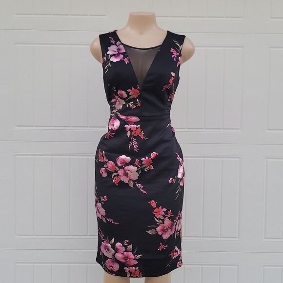 BRAND NEW ALEXA B ROUND NECKLINE SLEEVELESS SHEATH FLORAL EMBROIDERED DRESS - Picture 3 of 13